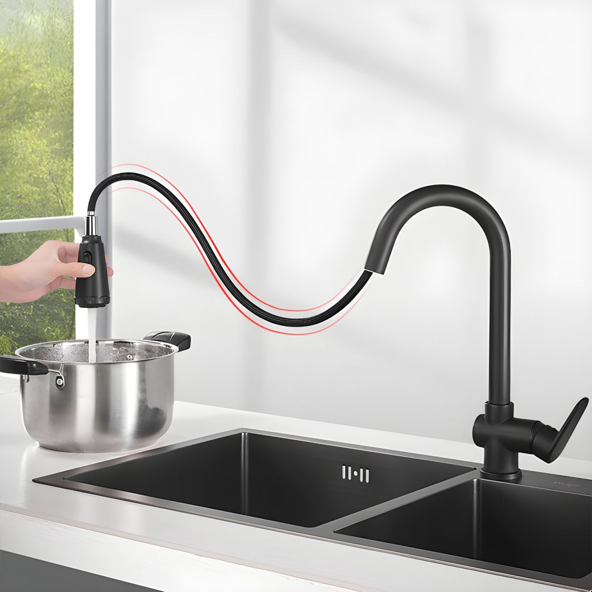 Kitchen Faucet Copper Swivel Spout Modern Design | Tapvora