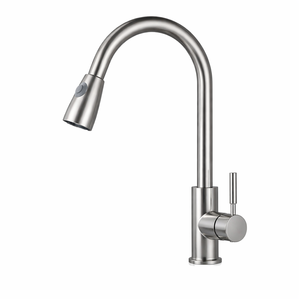 Kitchen Faucet Pull Spray High Arch Swivel Modern | Aquviro