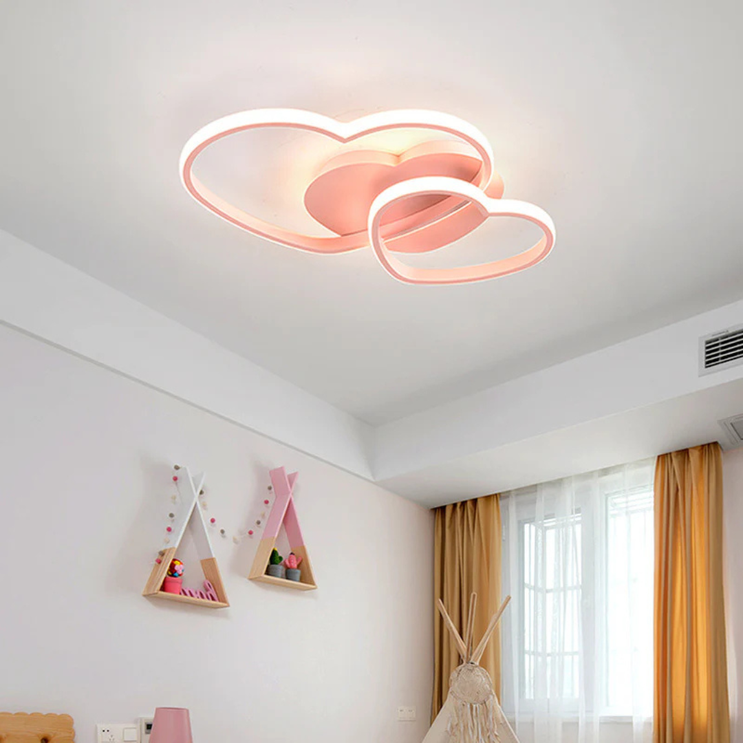 LED Ceiling Light for Girls Room Heart Shaped | Lumina