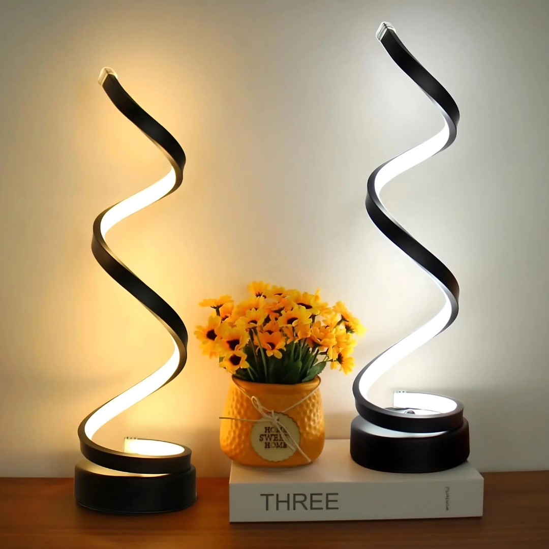 LED Table Lamp Spiral Design Dimmable with 3 Light Modes | Pavula