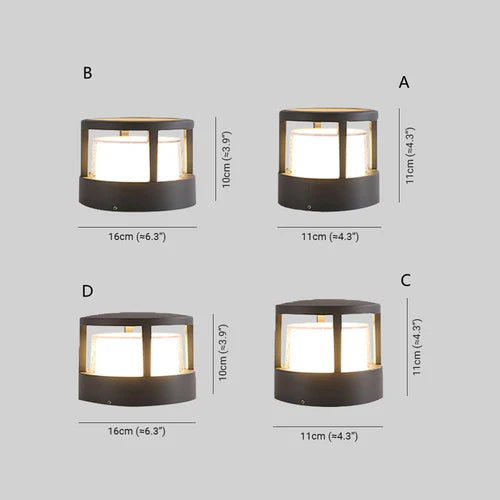 Modern Metal Acrylic Bollard Light Outdoor Garden | Tunero