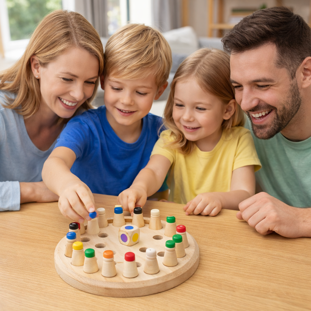 Montessori Toy Wooden Memory Board Game | Colurox
