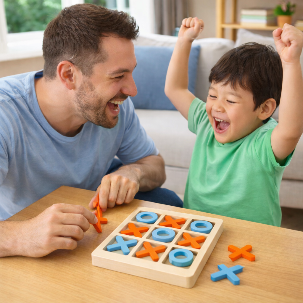 Montessori Toy Wooden Tic Tac Toe Game | Kidaro