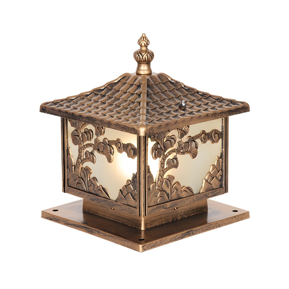 Outdoor Light Aluminium Pillar Lamp Cube Design | Terivo