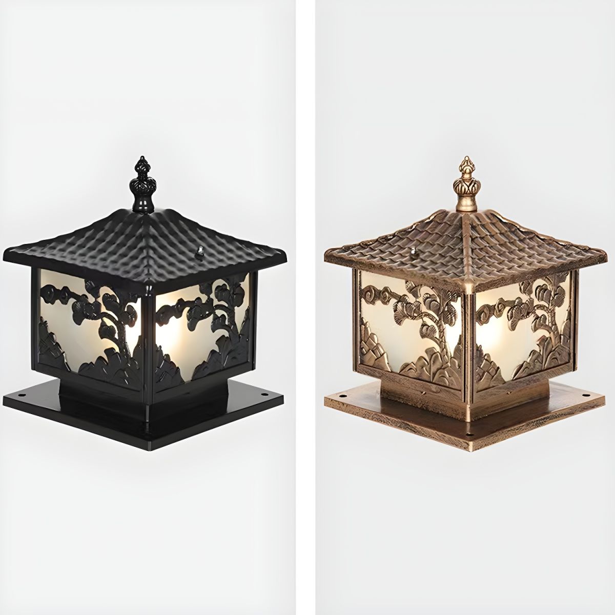 Outdoor Light Aluminium Pillar Lamp Cube Design | Terivo