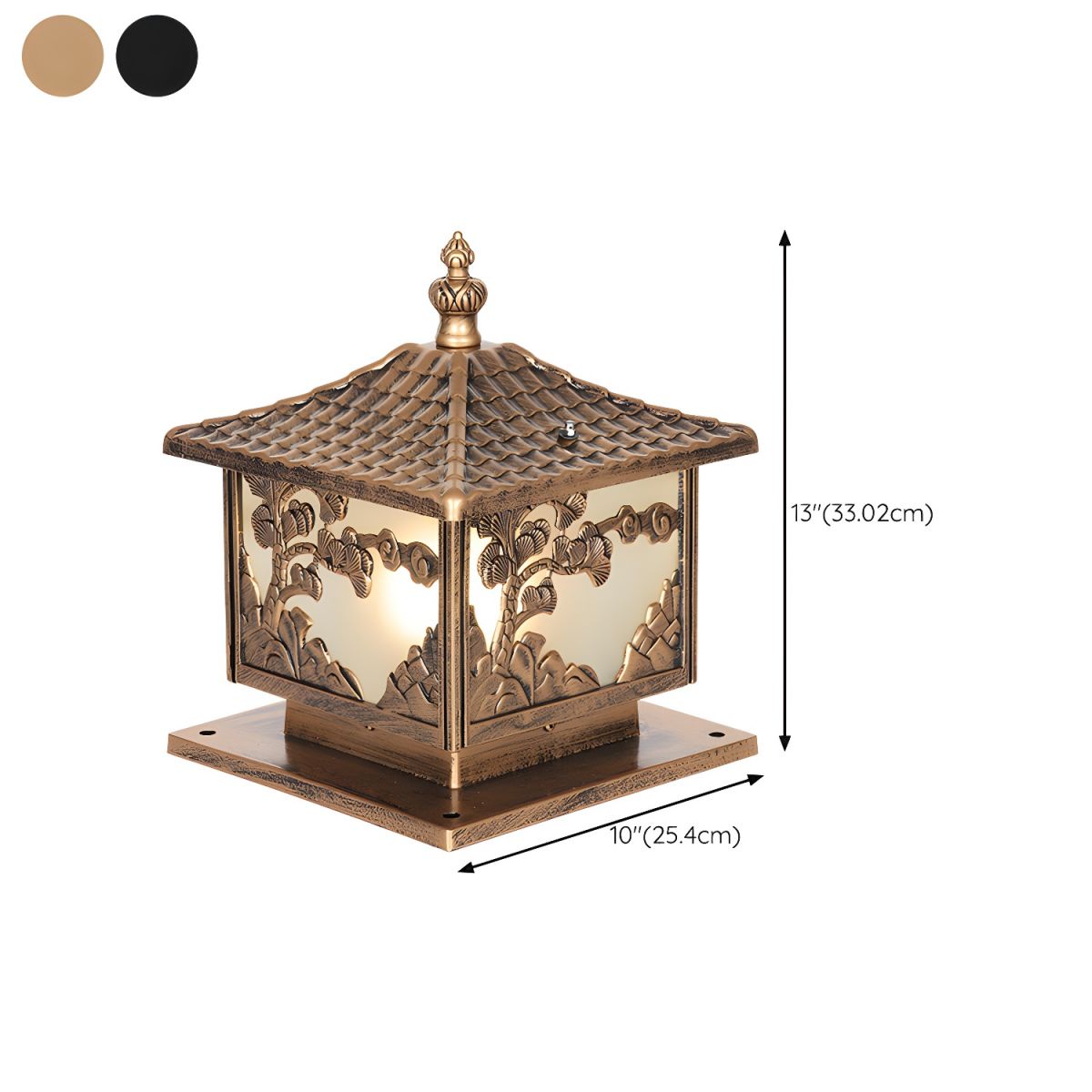 Outdoor Light Aluminium Pillar Lamp Cube Design | Terivo