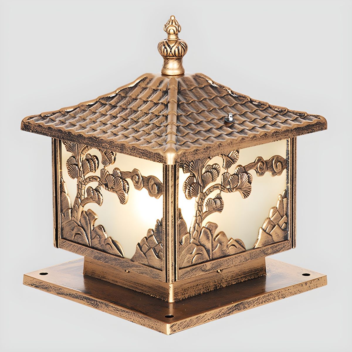 Outdoor Light Aluminium Pillar Lamp Cube Design | Terivo