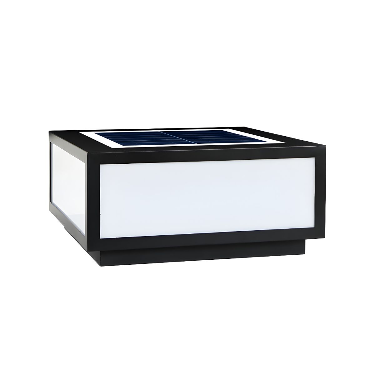 Outdoor Light Black Solar LED Pillar Acrylic Shade | Fivaro