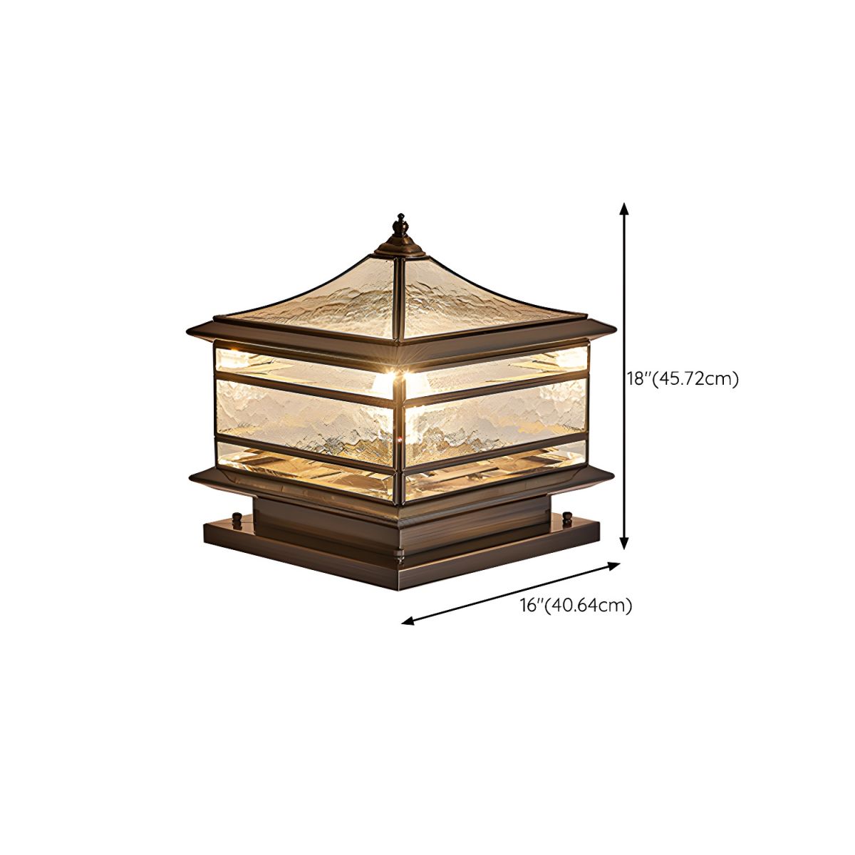 Outdoor Light Brass Square with Glass Shade | Sivora