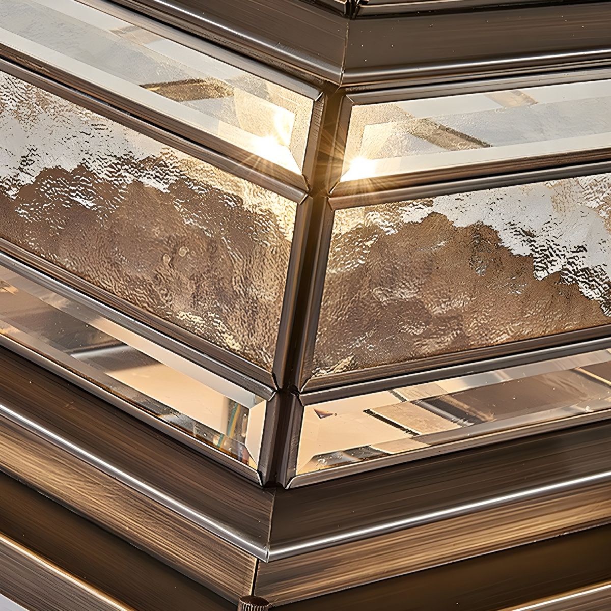 Outdoor Light Brass Square with Glass Shade | Sivora