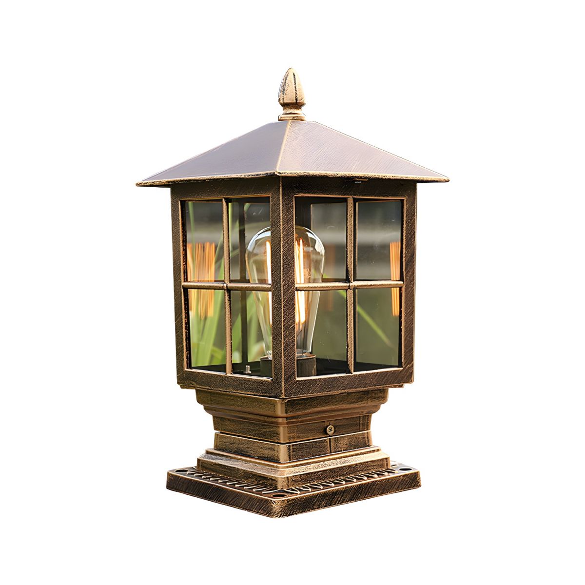 Outdoor Light Metal Lantern Post with Retro Design | Trelon