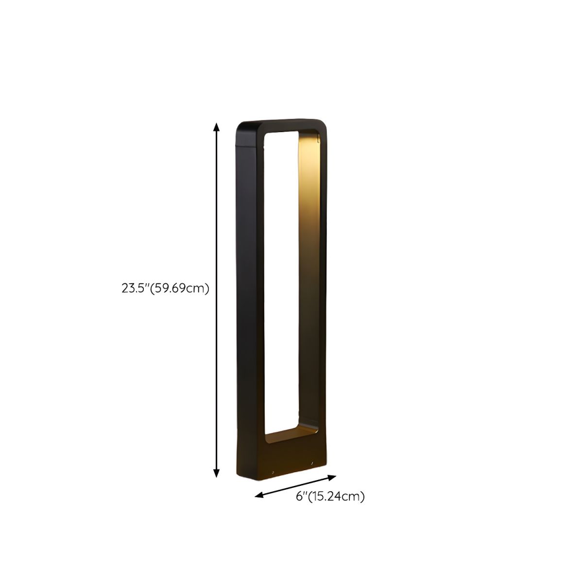Outdoor Light Metal Pillar with Glass Shade | Clyvon