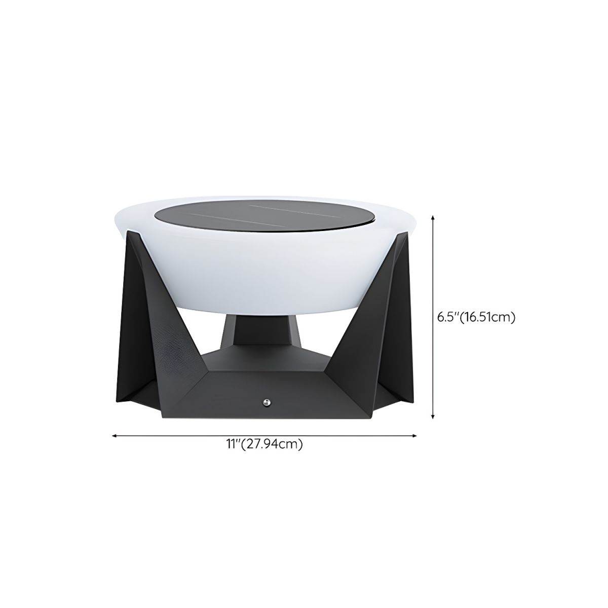 Outdoor Light Round Metal Solar Contemporary Pillar | Solano