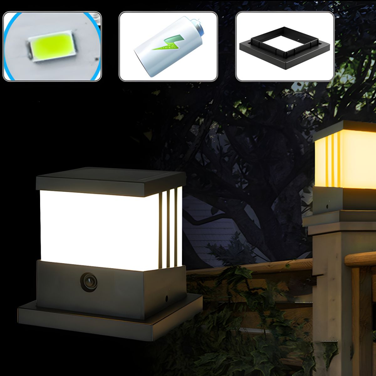 Outdoor Light Solar Cube in Modern Style | Xavira