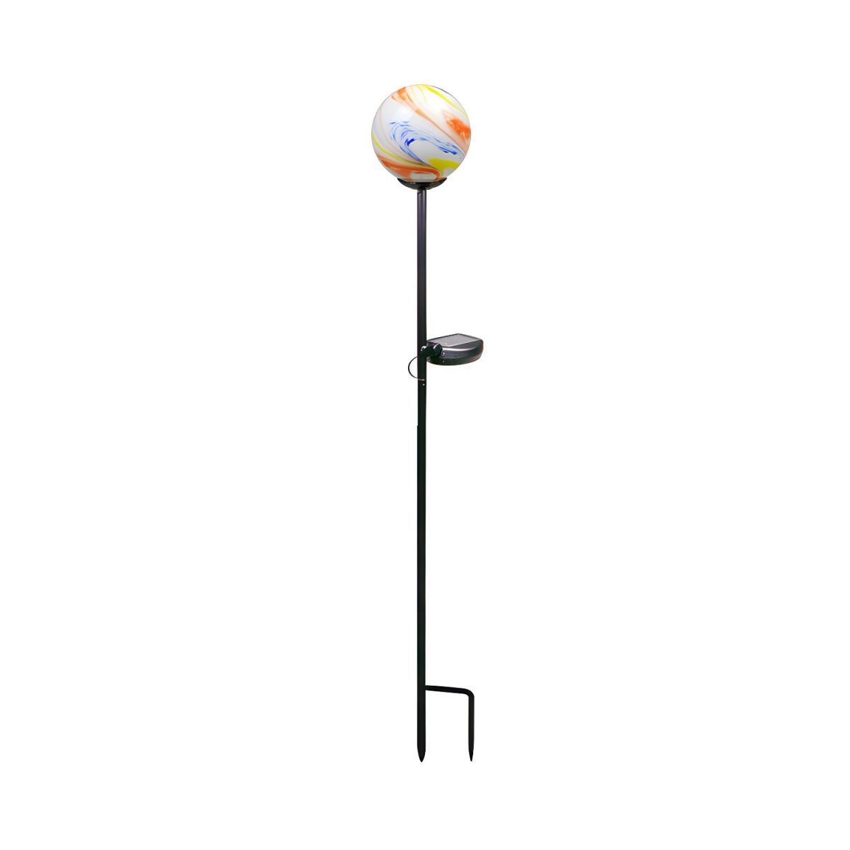 Outdoor Light Solar Glass Ground Stake White-Orange | Luniva