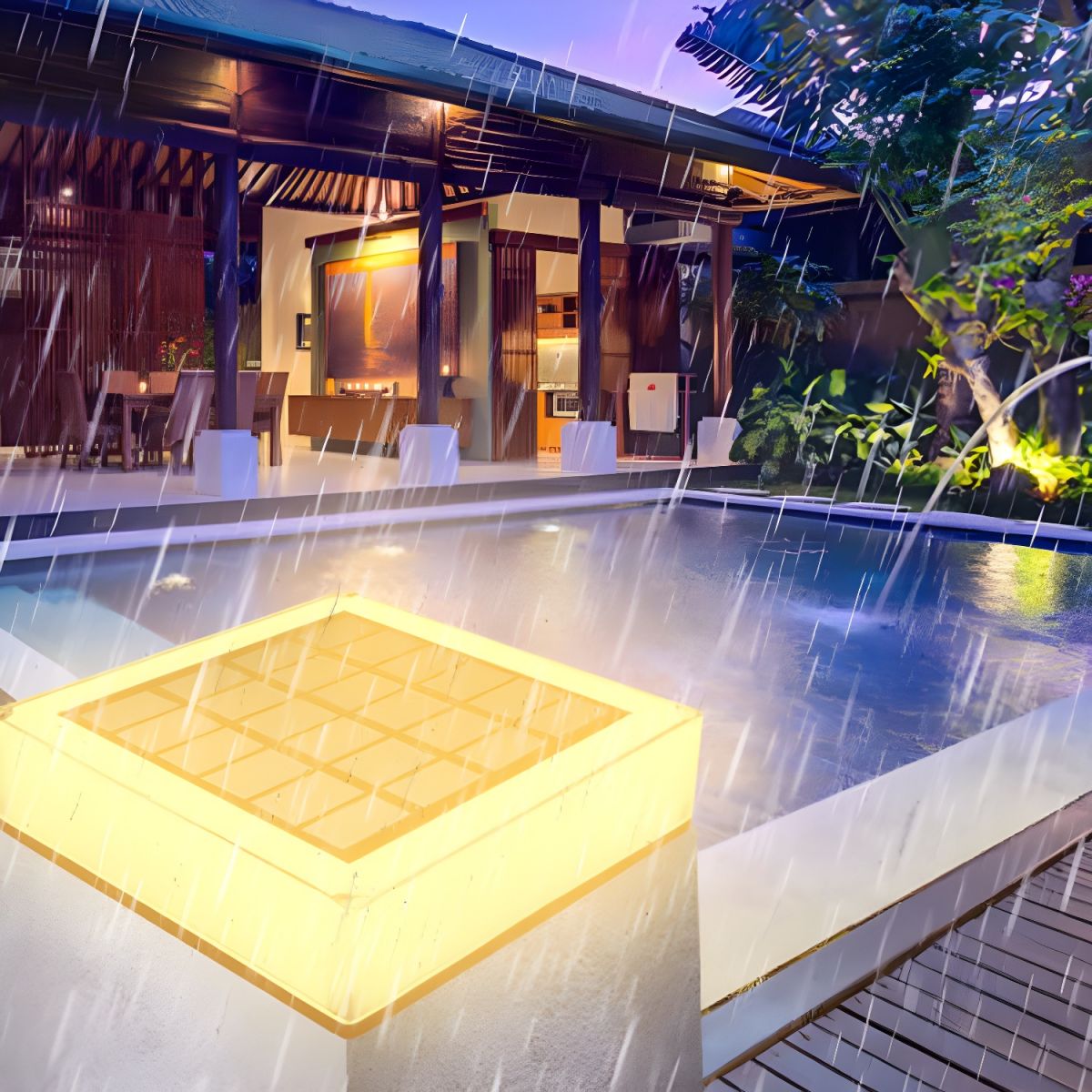 Outdoor Light Solar LED Square Garden Pillar | Mireva