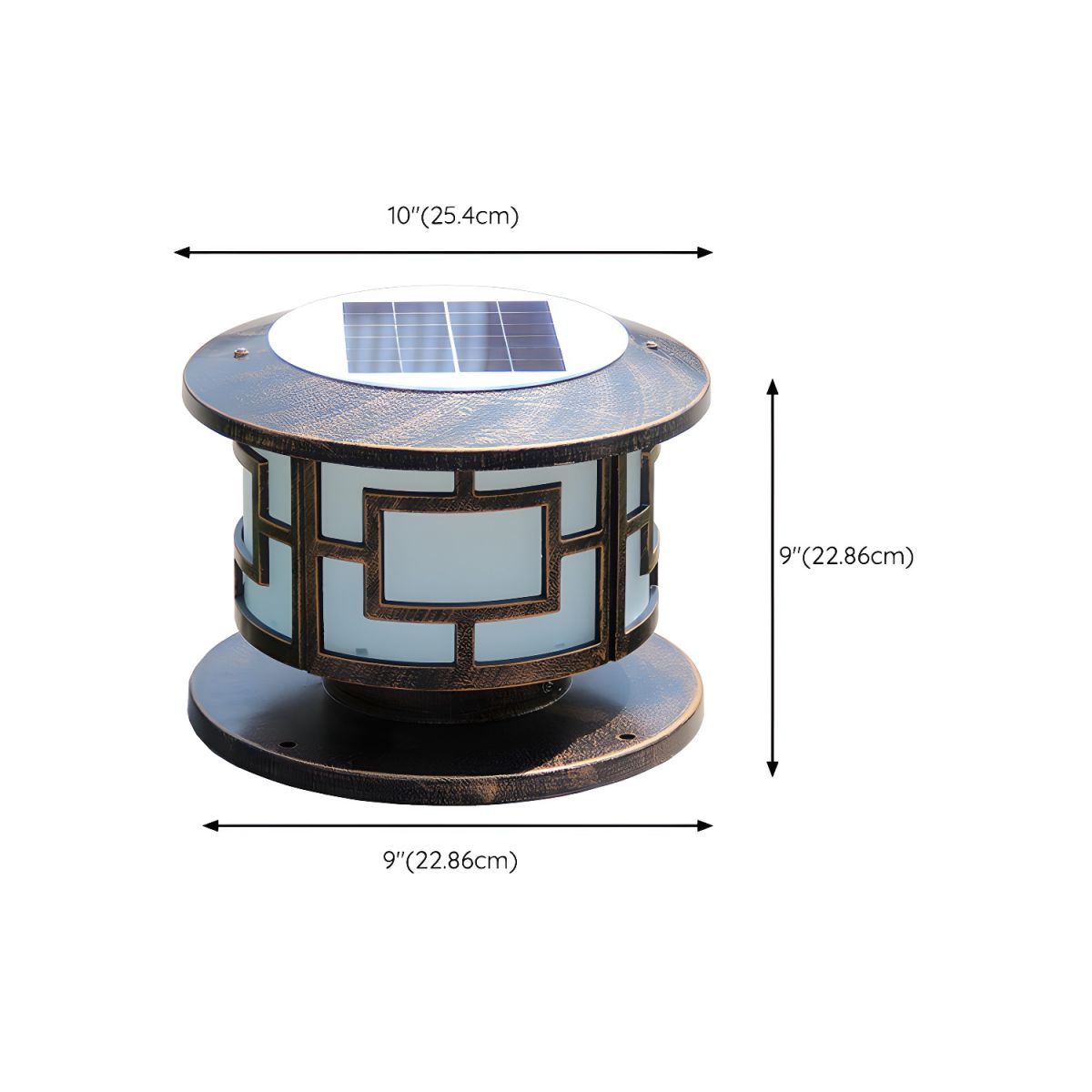 Outdoor Light Solar Metal Round Modern Style | Levoro