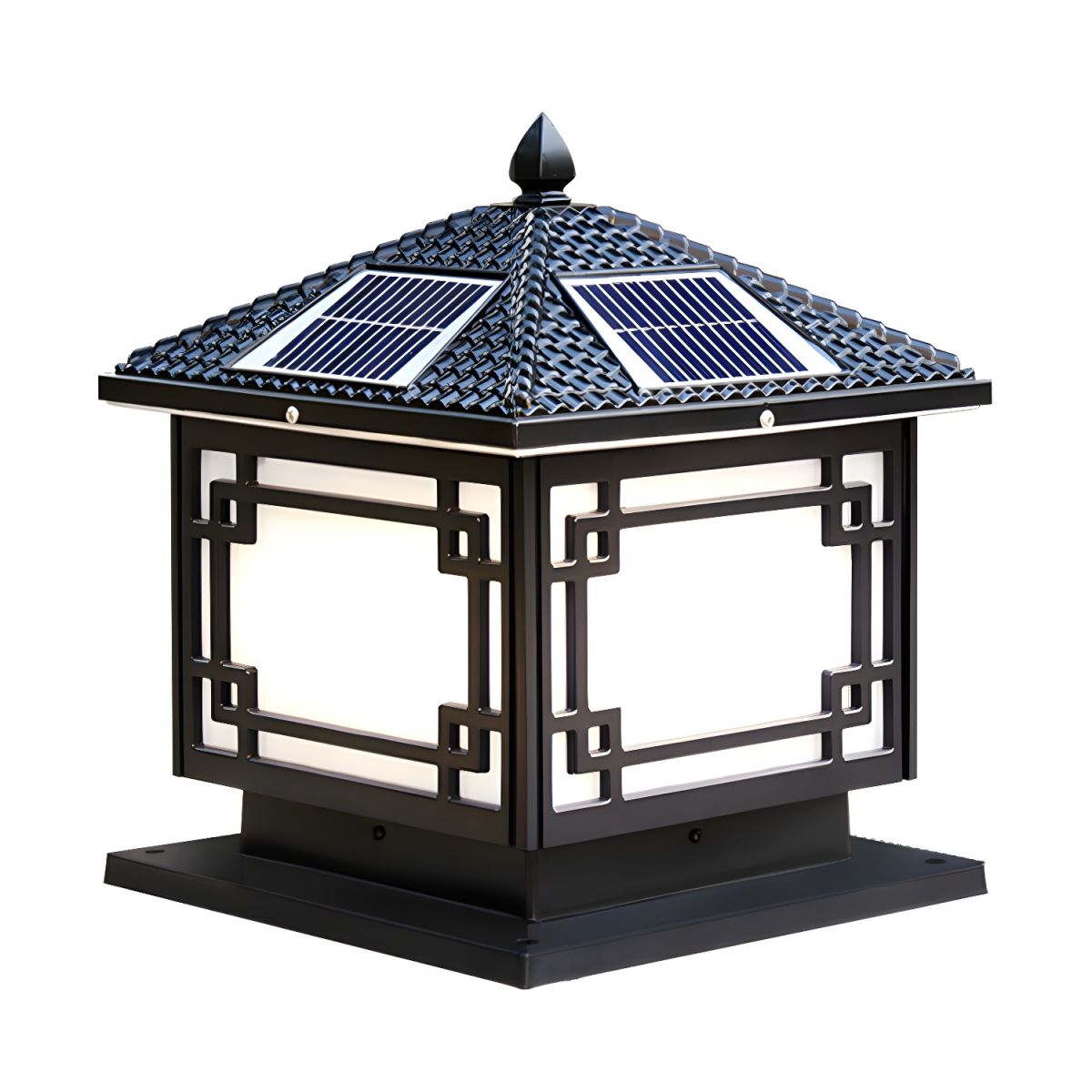 Outdoor Light Solar Metal Square Modern Style | Trevon