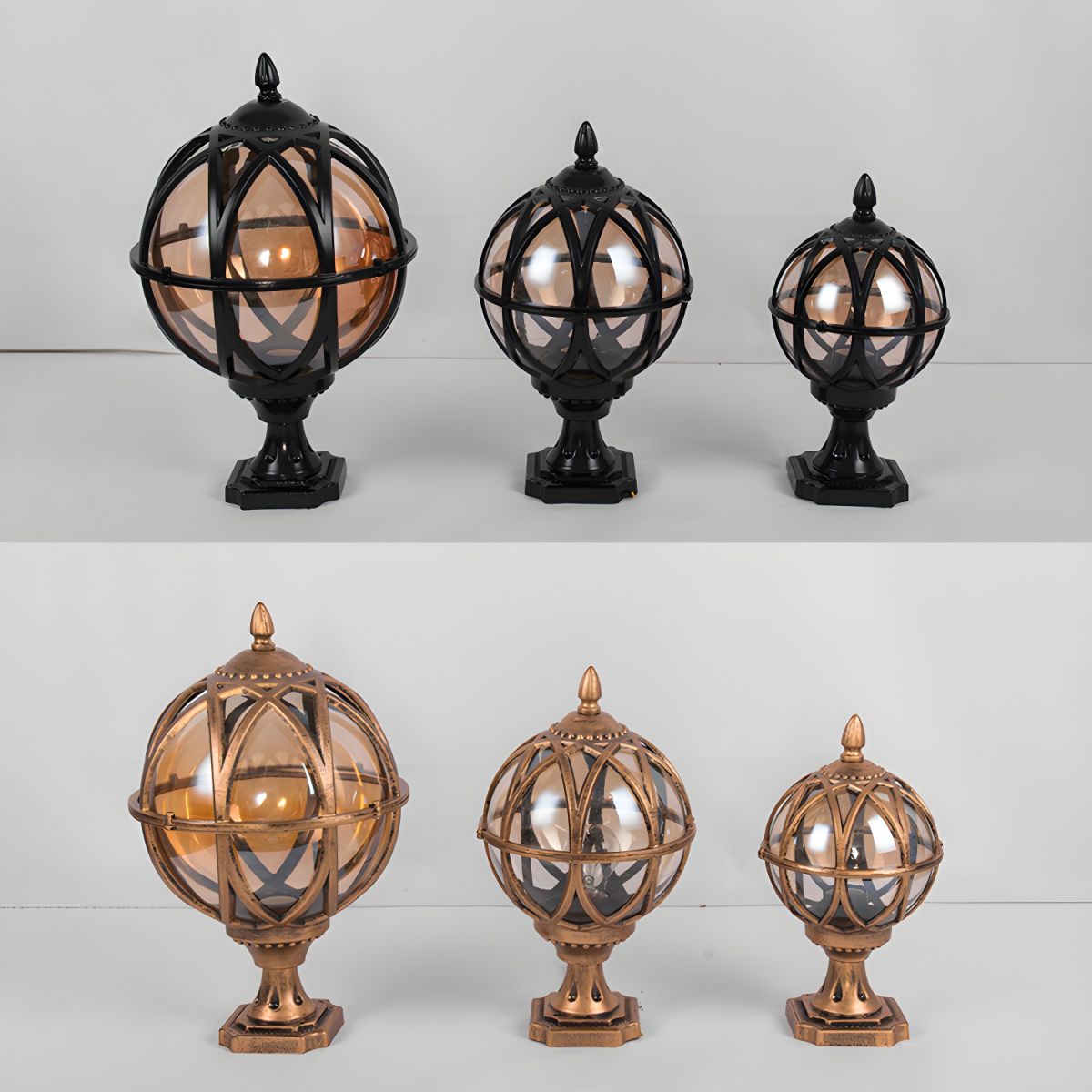 Outdoor Light Spherical Glass Pillar Lamp Waterproof | Olviro