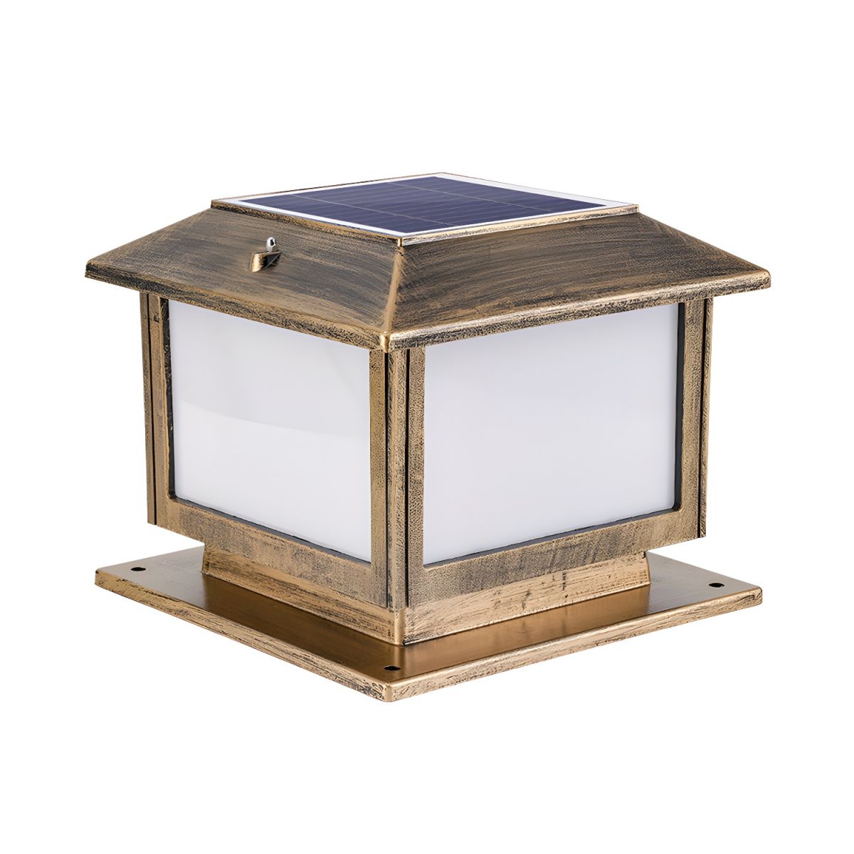 Outdoor Light Vintage Post Lamp with Frosted Shade | Bravero