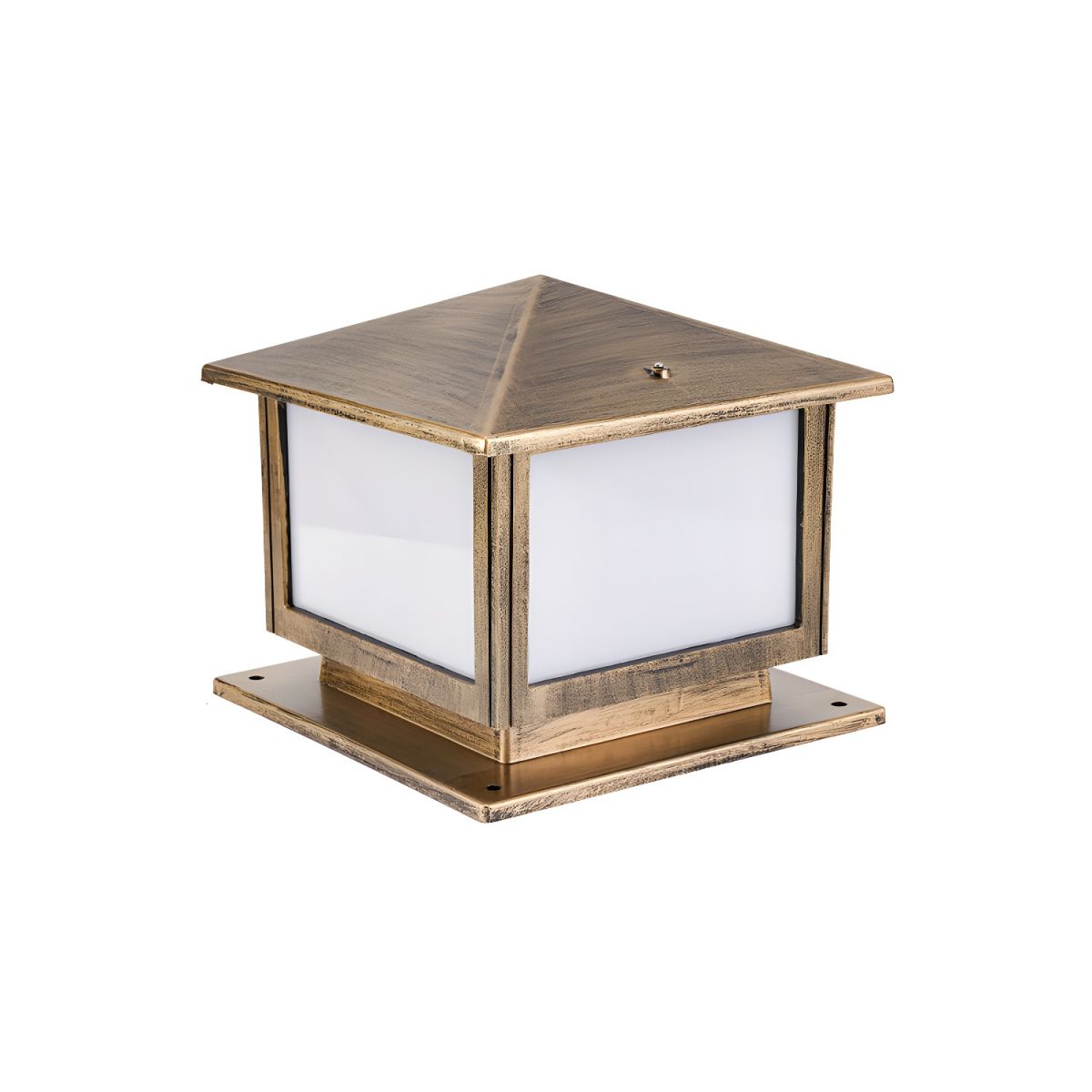 Outdoor Light Vintage Post Lamp with Frosted Shade | Bravero