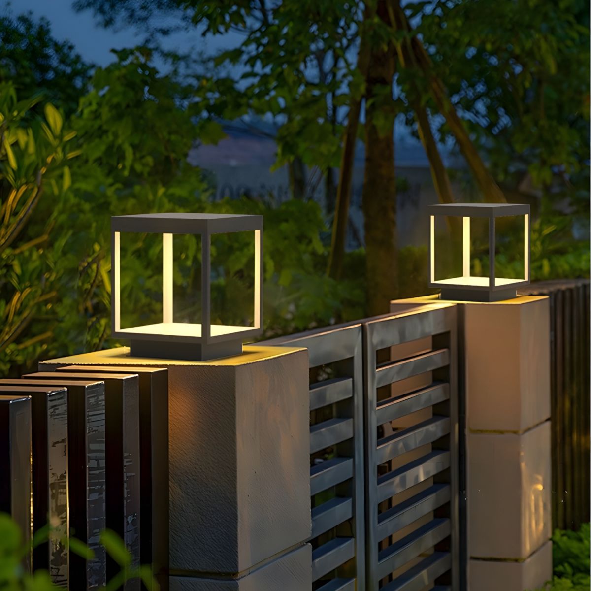 Outdoor Light Waterproof Black Metal Garden Pillar | Arvian