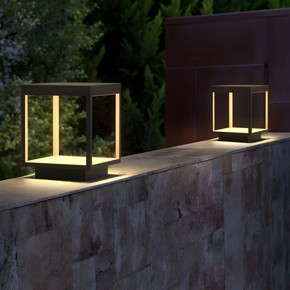 Outdoor Light Waterproof Black Metal Garden Pillar | Arvian