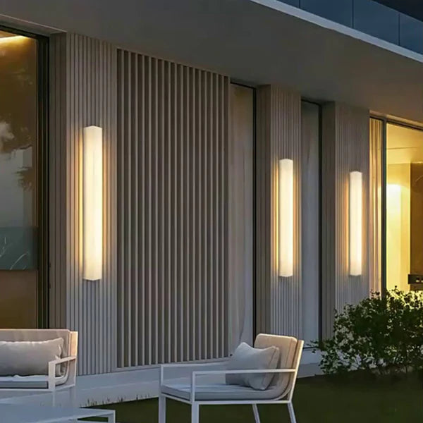 Outdoor Wall Light Imitated Alabaster Modern Facade | Aldaro
