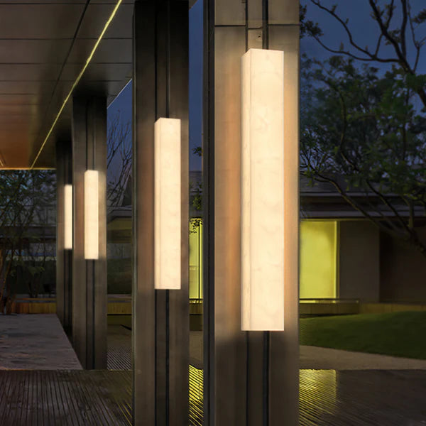 Outdoor Wall Light Imitated Alabaster Modern Facade | Aldaro