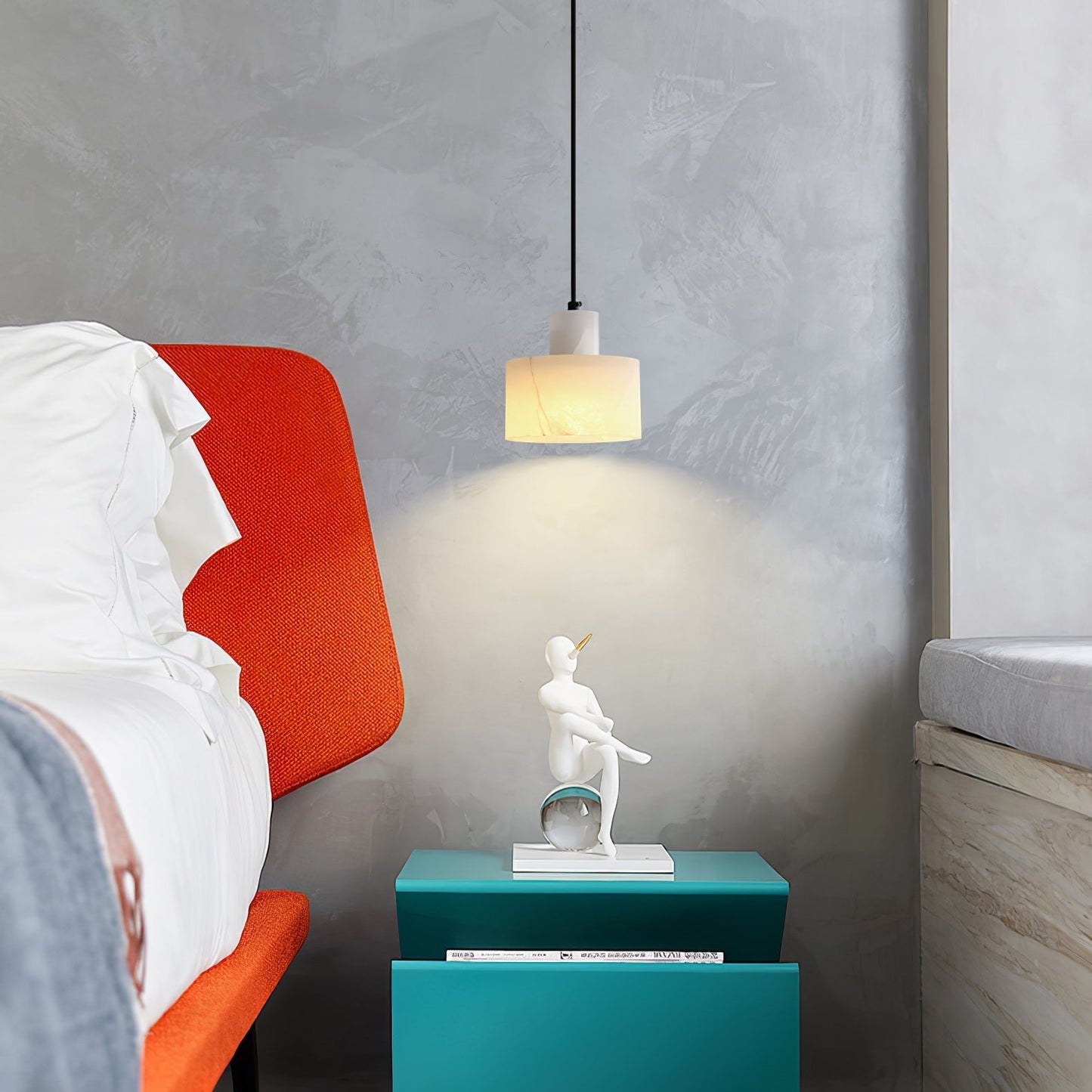 Pendant Light Alabaster Cylinder Nordic Style | Celestia