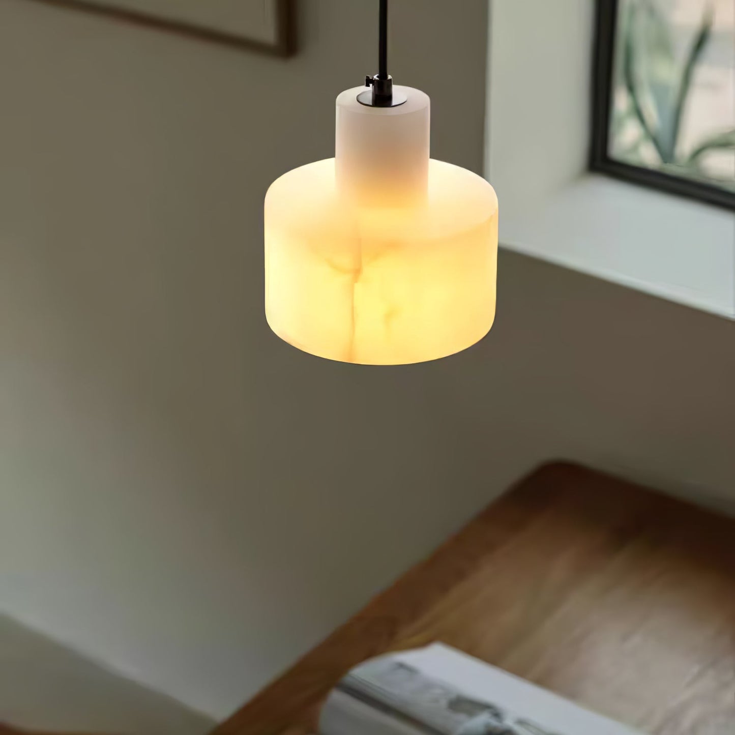 Pendant Light Alabaster Cylinder Nordic Style | Celestia
