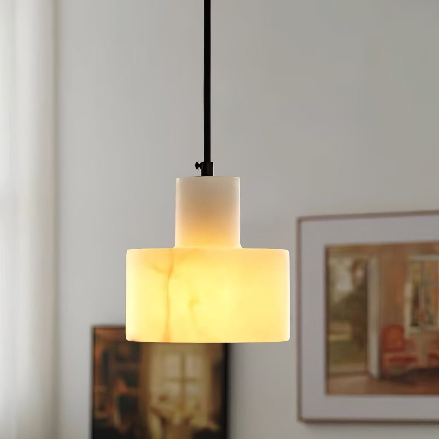 Pendant Light Alabaster Cylinder Nordic Style | Celestia