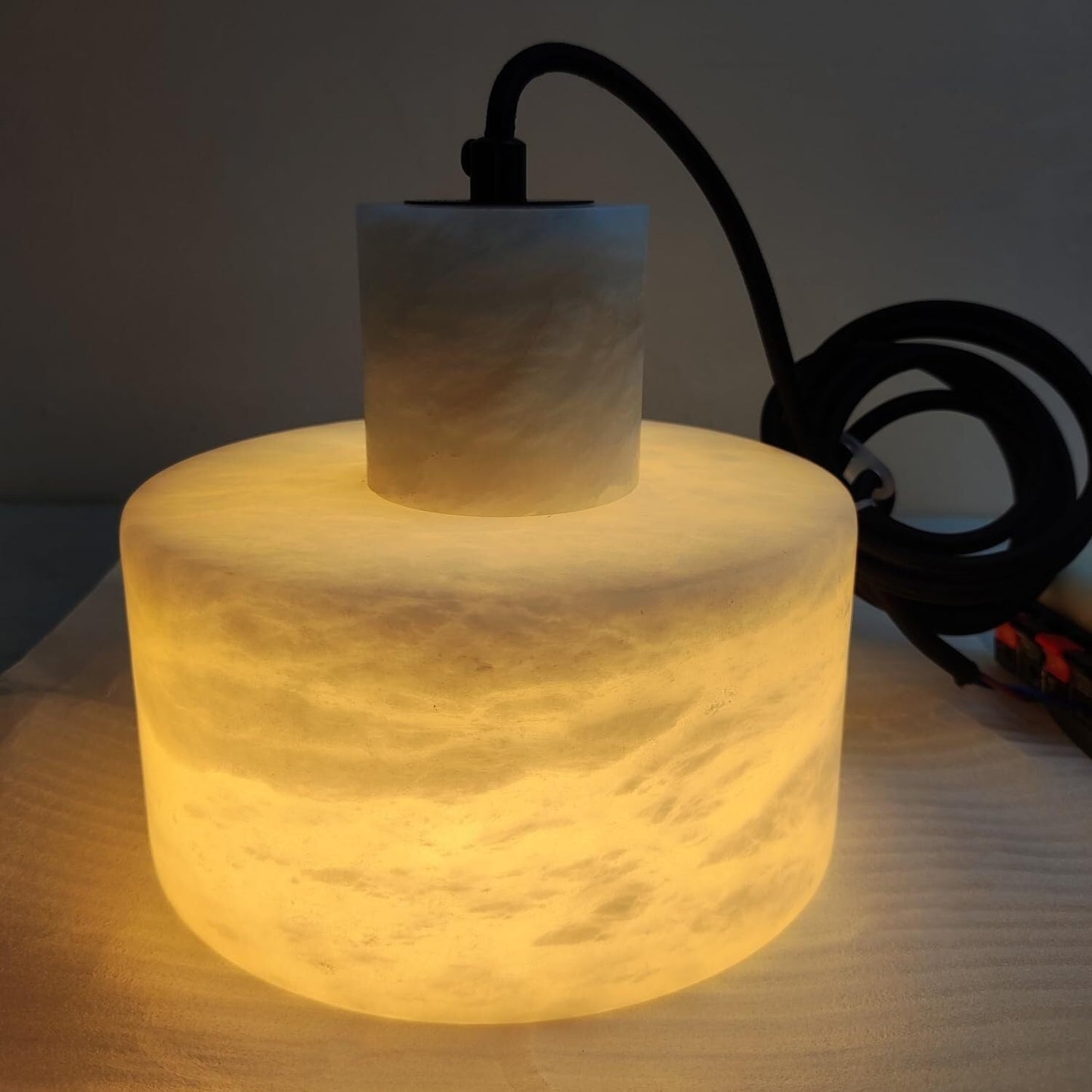 Pendant Light Alabaster Cylinder Nordic Style | Celestia