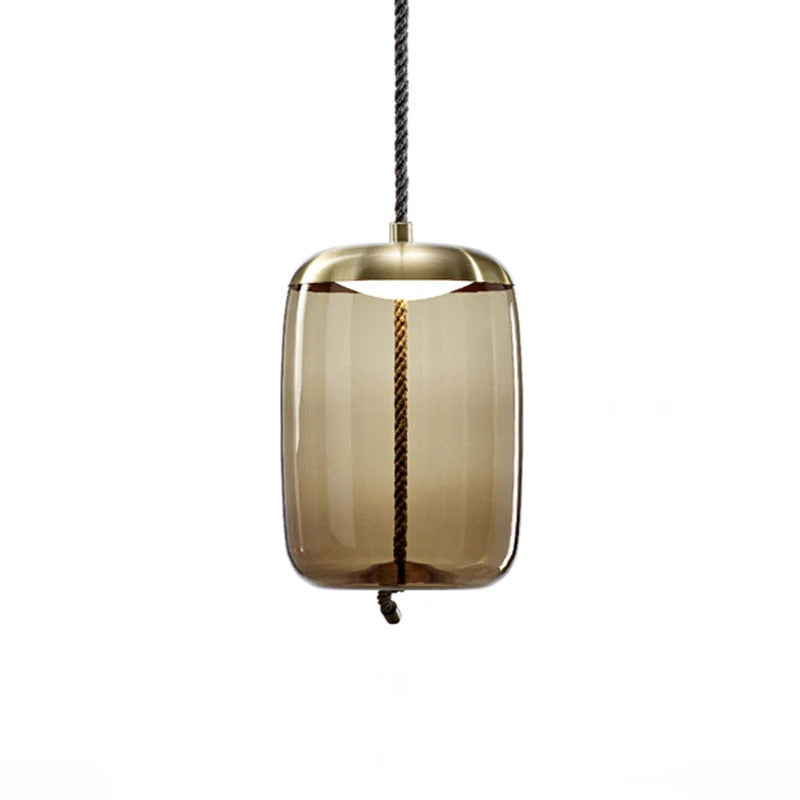 Pendant Light Amber Glass Contemporary Dining Room | Ambrio