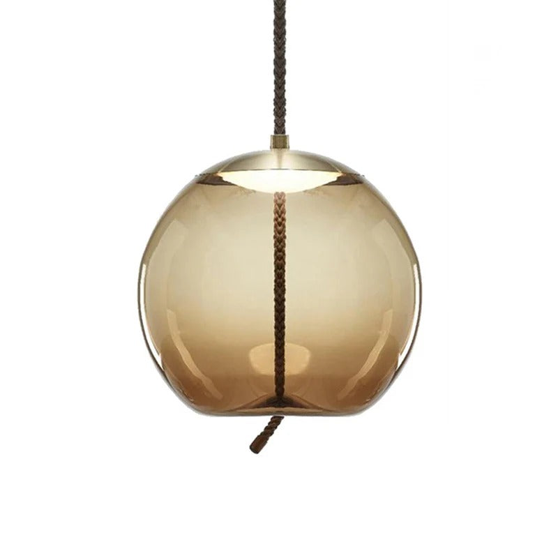Pendant Light Amber Glass Contemporary Dining Room | Ambrio
