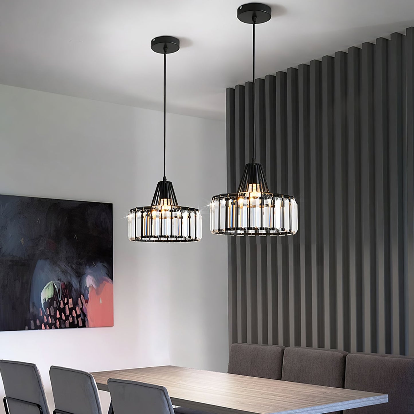 Pendant Light Black Crystal in Nordic Style | Nerava