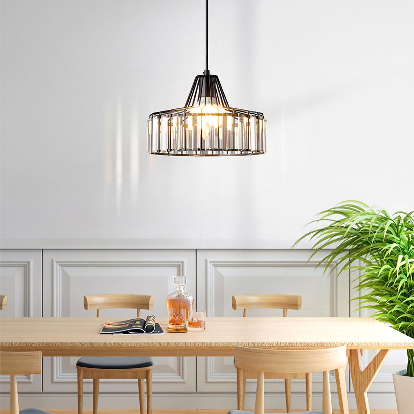 Pendant Light Black Crystal in Nordic Style | Nerava