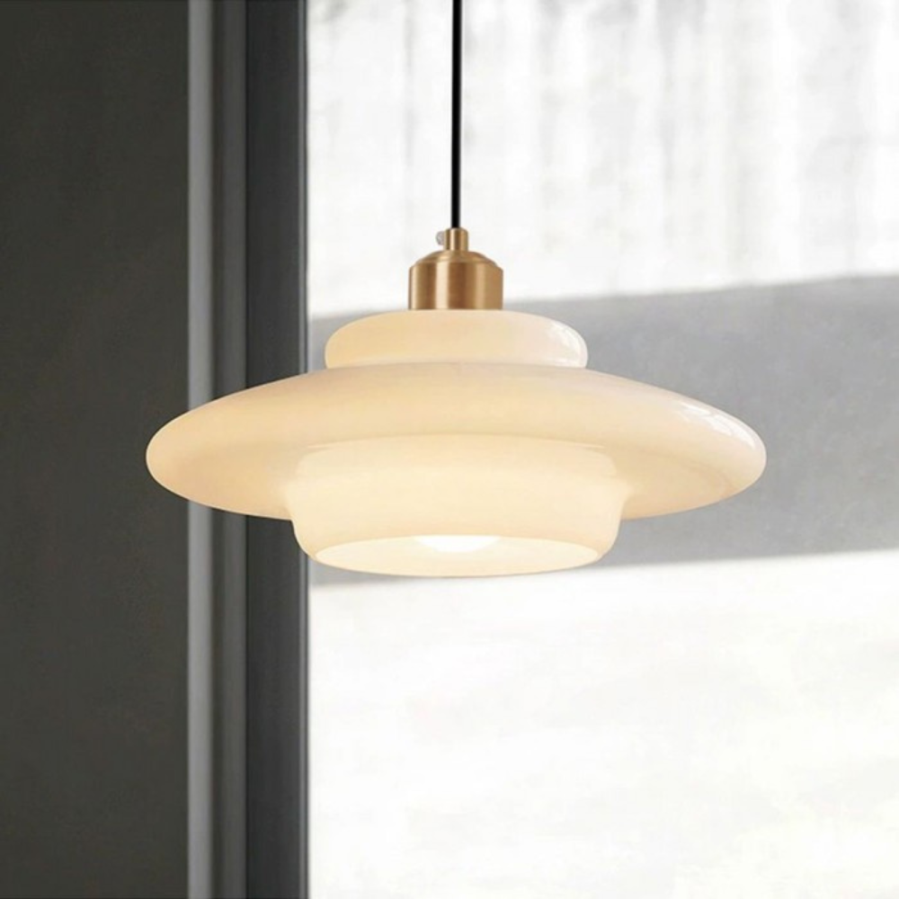 Pendant Light Brass Glass in Art Deco Style | Curivo