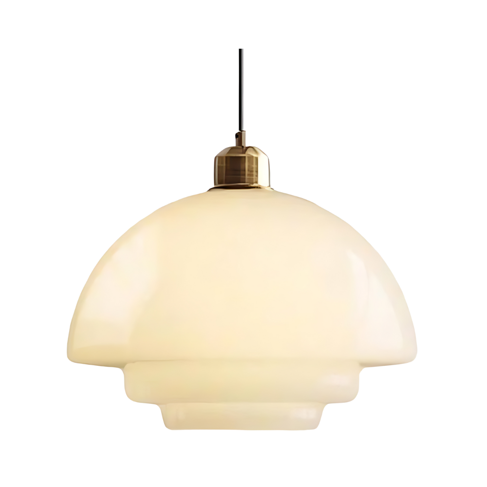 Pendant Light Brass Glass in Art Deco Style | Curivo