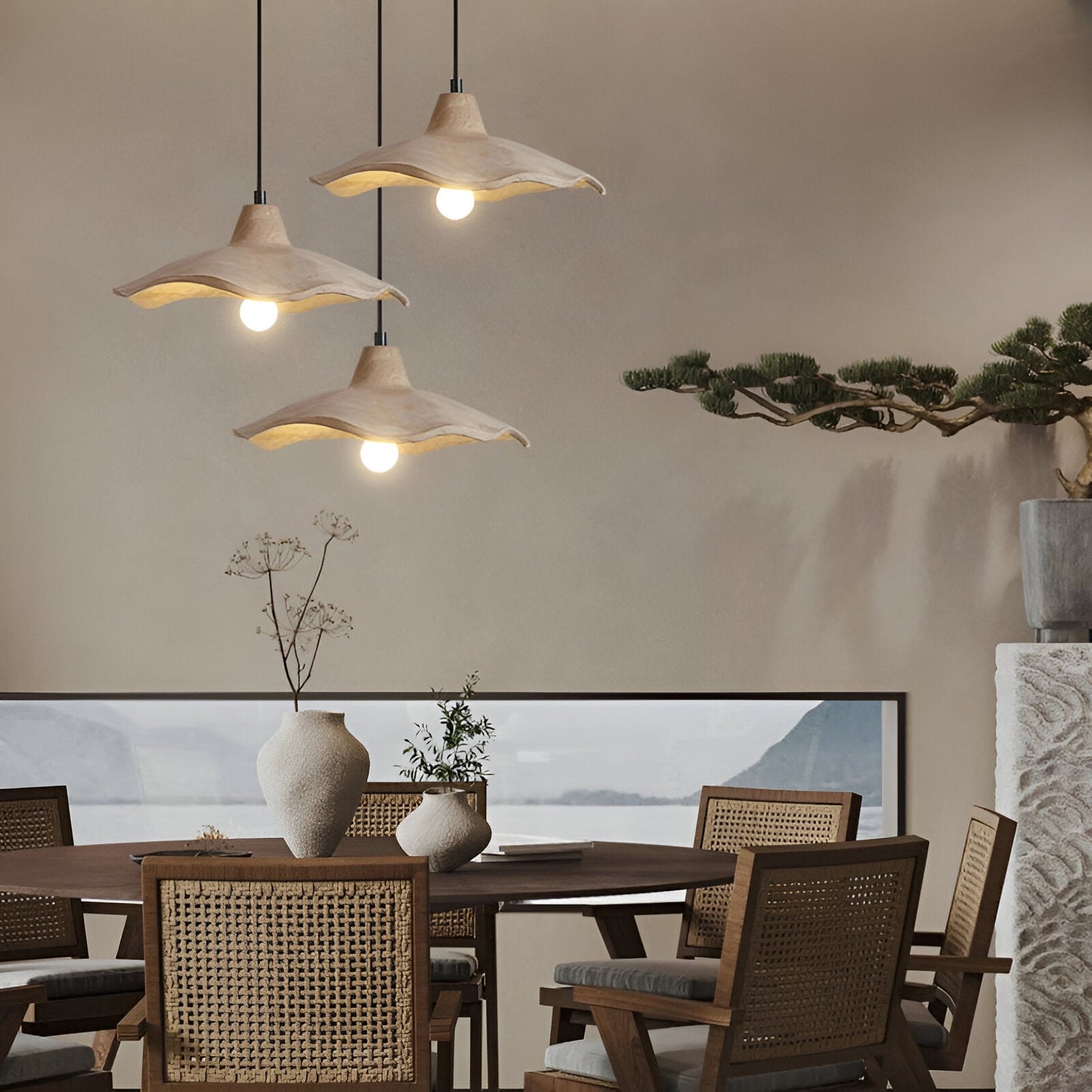 Pendant Light Cement Flower Nordic Minimalist Style | Arthen