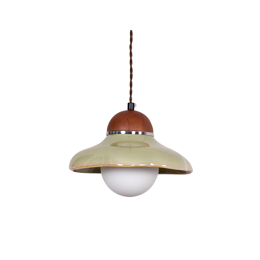Pendant Light Ceramic Dome with Glass Diffuser | Edmund
