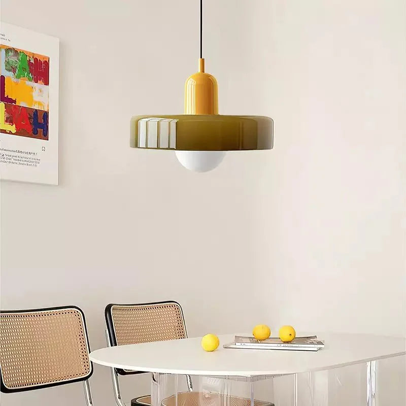 Pendant Light Colored Glass Bauhaus Style | Silvra