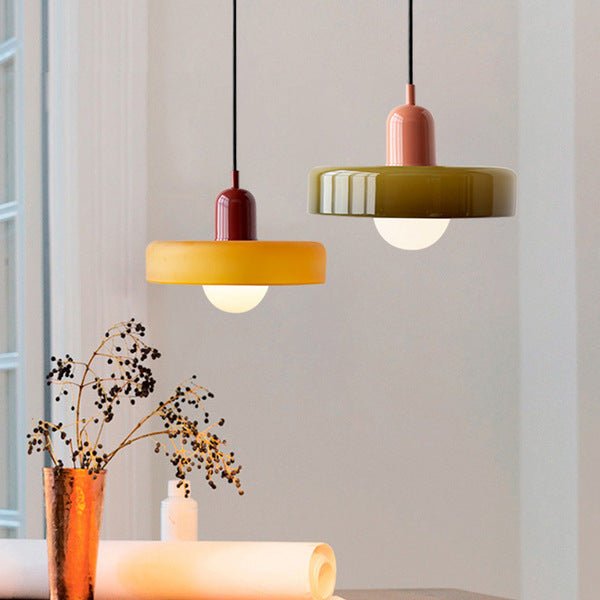 Pendant Light Colored Glass Bauhaus Style | Silvra