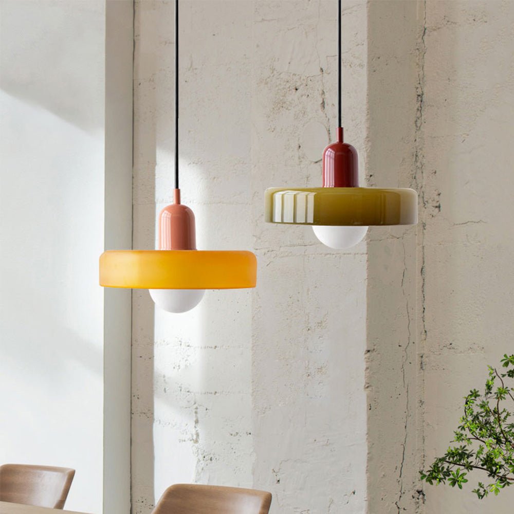 Pendant Light Colored Glass Bauhaus Style | Silvra