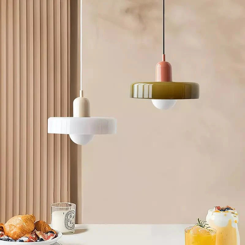 Pendant Light Colored Glass Bauhaus Style | Silvra