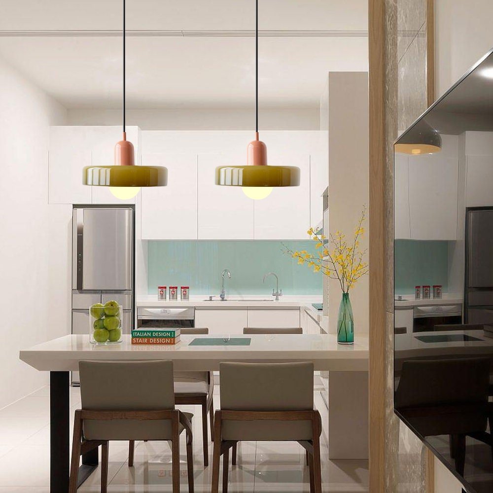 Pendant Light Colored Glass Bauhaus Style | Silvra