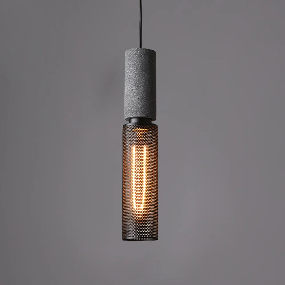 Pendant Light Concrete Cylinder in Urban Style | Lymaros