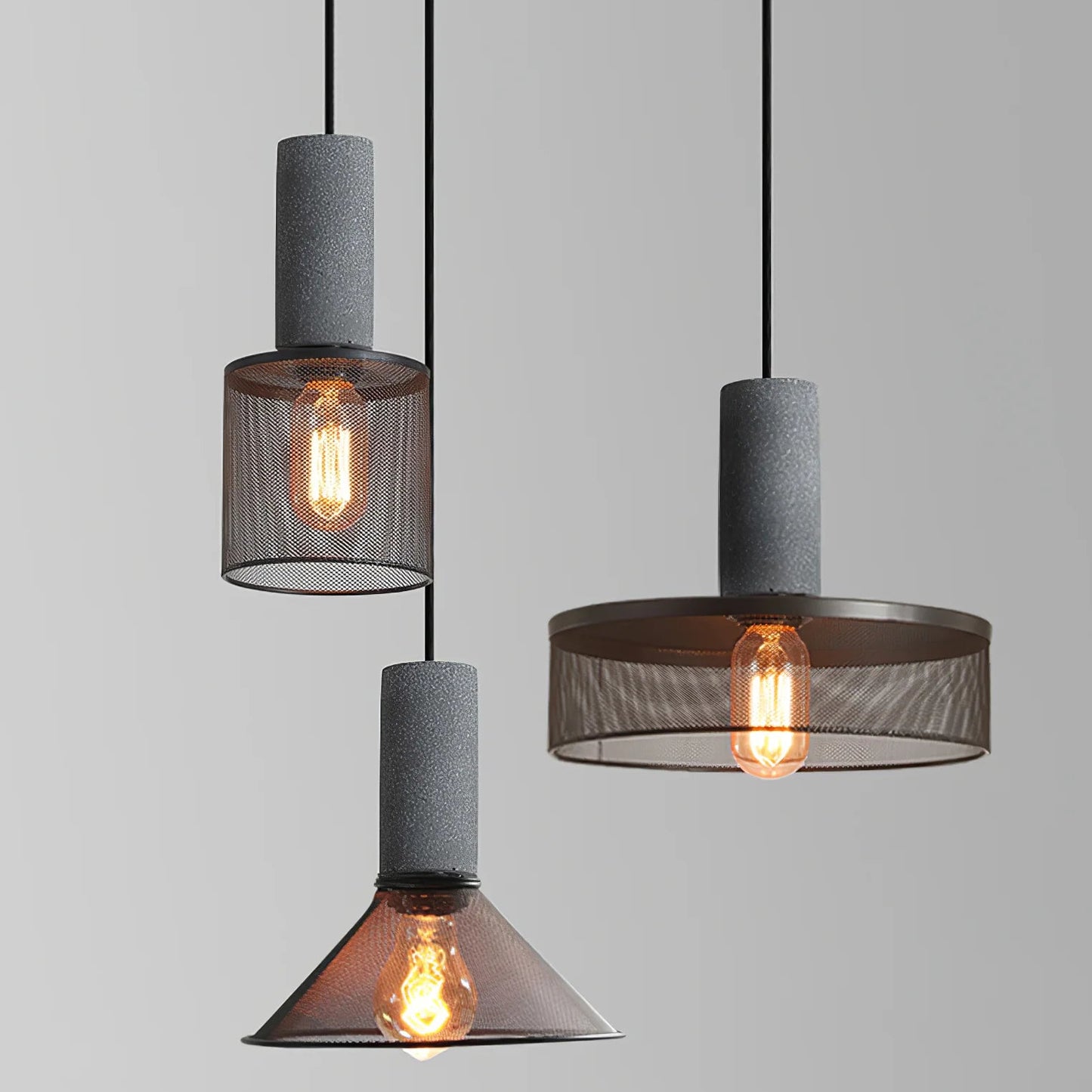 Pendant Light Concrete Cylinder in Urban Style | Lymaros
