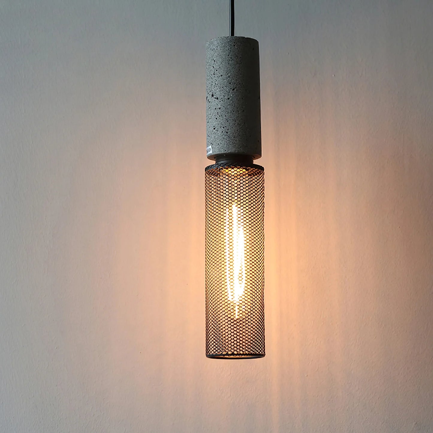 Pendant Light Concrete Cylinder in Urban Style | Lymaros