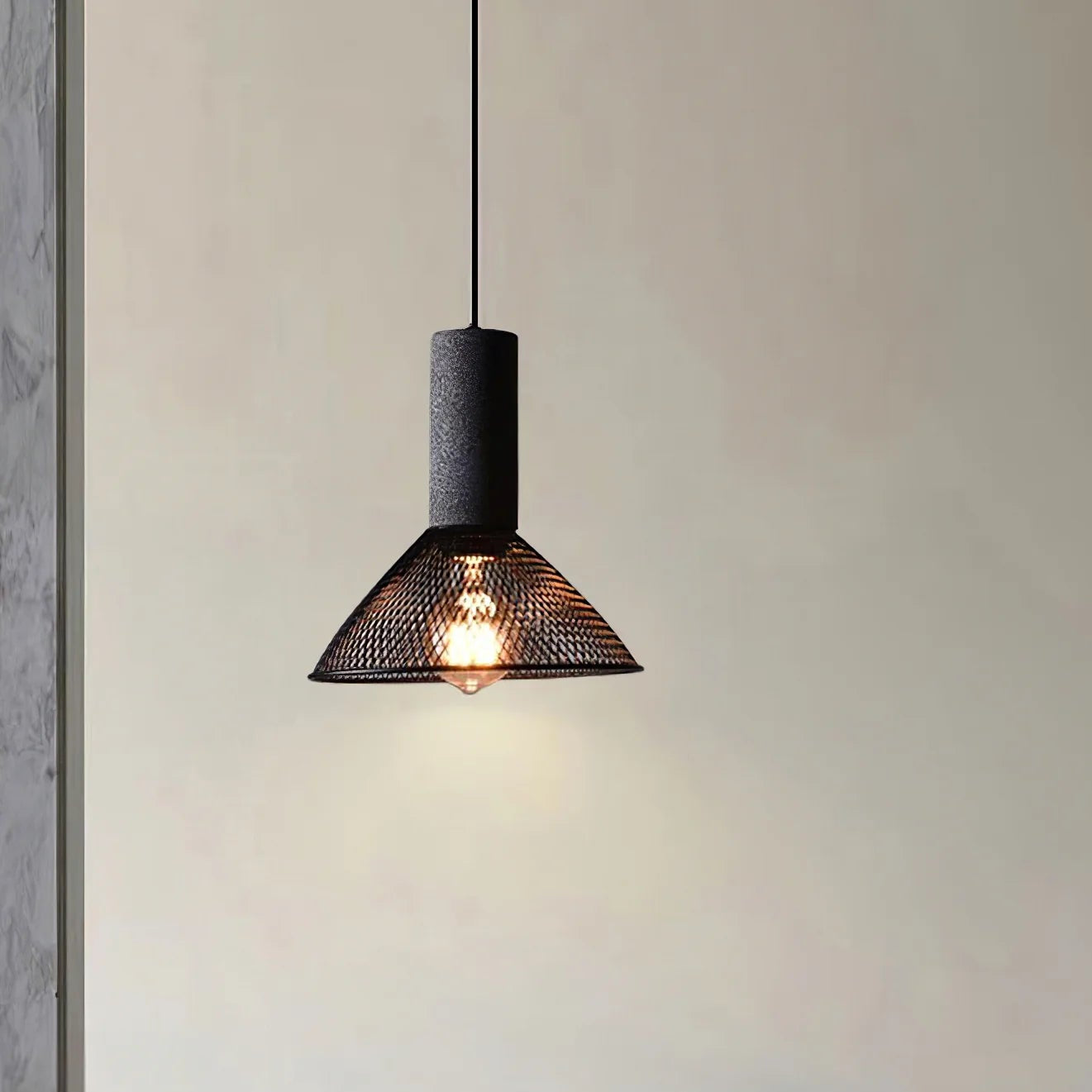 Pendant Light Concrete Cylinder in Urban Style | Lymaros